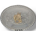 Special Oval Digitized Belt Buckle w/ Rope Trim